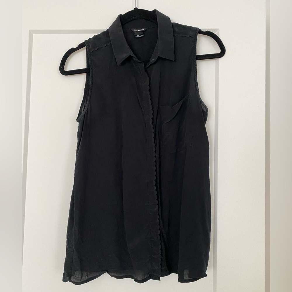 Club Monaco silk sleeveless button down